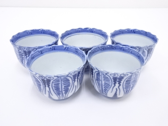 明治期　伊万里焼　染付向付5客